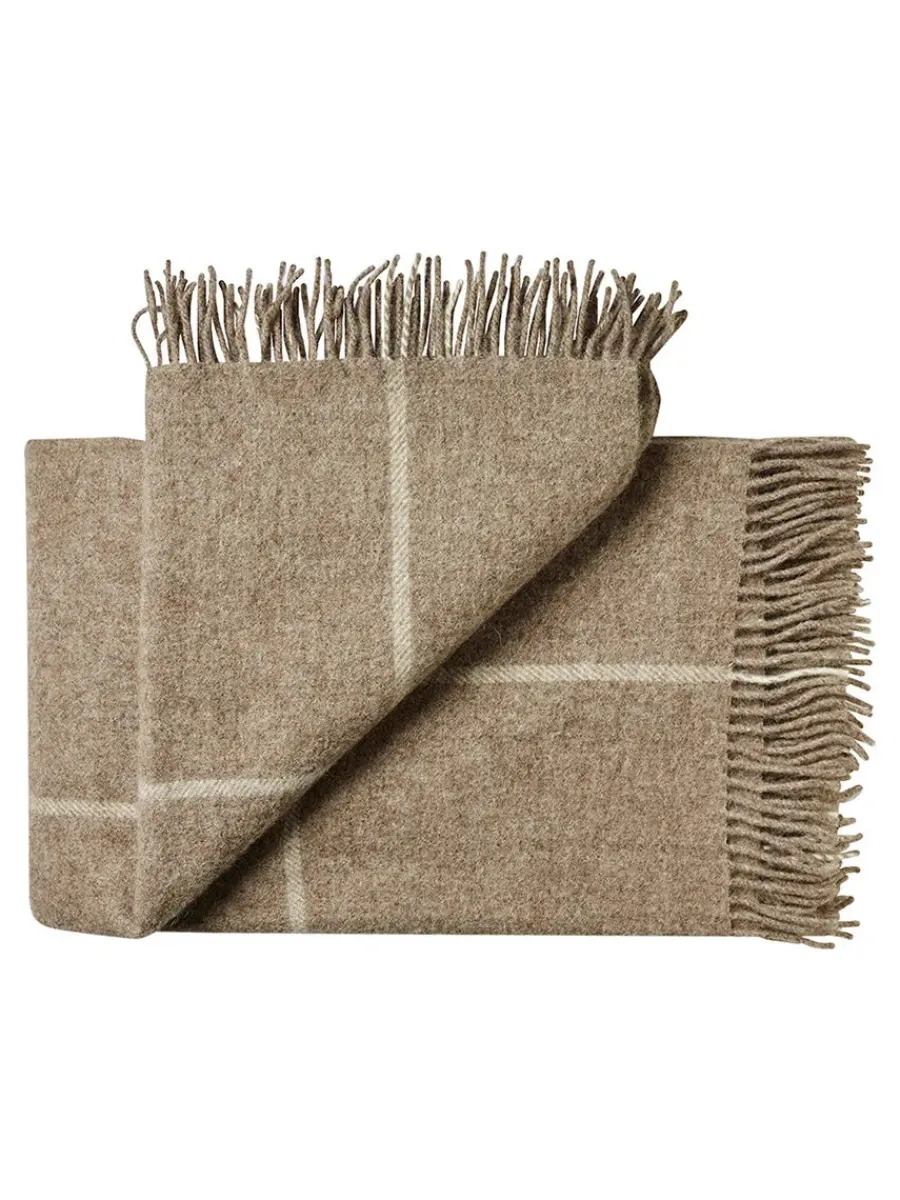 Mandø Plaid, oak brown fra<Silkeborg Uldspinderi Outlet