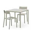 May sæt, 2 stole og bord 85x85 i light grey fra<New Works Discount