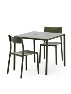 May sæt, 2 stole og bord 85x85 i light grey fra<New Works Discount