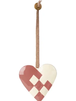 Metal ophæng, flettet hjerte, lys lilla fra<Maileg Clearance