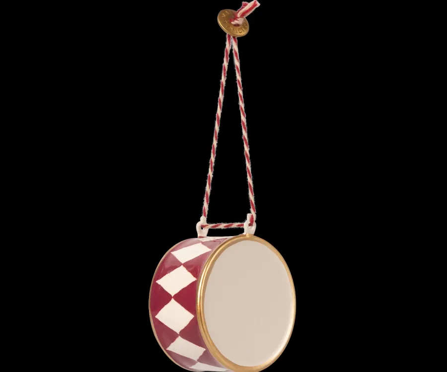 Metal Ornament, tromme, lille - rød fra<Maileg Discount