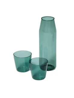 Milk, set of 1 carafe + 2 glasses, aqua fra<Nine Discount