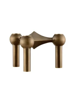 Nagel Lysestage, bronzeret messing fra<STOFF Nagel New