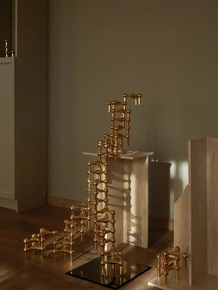 Nagel Lysestage, børstet krom fra<STOFF Nagel Outlet