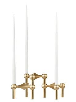 Nagel Lysestage, børstet messing fra<STOFF Nagel Outlet