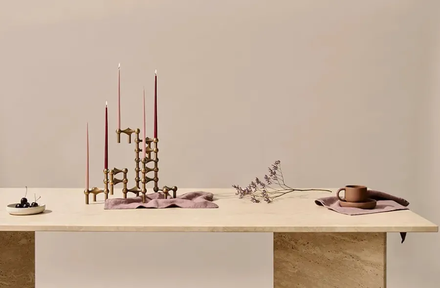 Nagel Lysestage, rosa guld fra<STOFF Nagel Discount