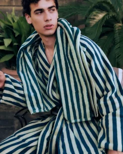 Naram badekåbe, Pure White & Grass fra<Bongusta Outlet