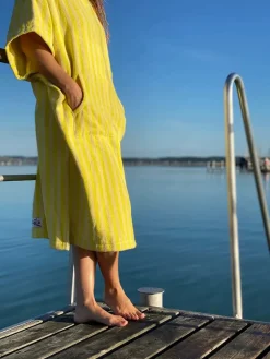 Naram Hoodie, pristine & neon yellow fra<Bongusta