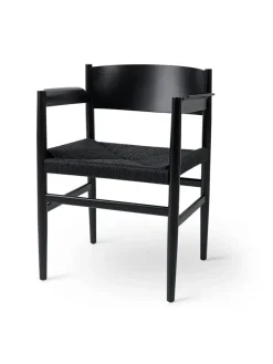 Nestor armstol, sort bøg med natur flet fra<Mater Hot