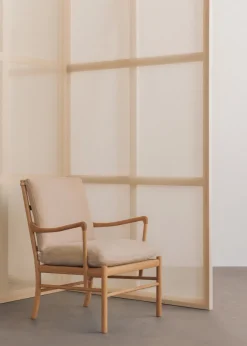 OW149 Colonial lænestol, eg olie, Terra-læder af Ole Wanscher<Carl Hansen & Søn Sale