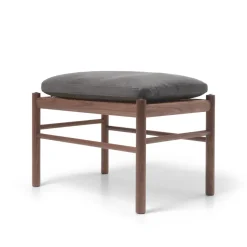 OW149F Fodskammel til Colonial lænestol, valnød olie, Terra-læder af Ole Wanscher<Carl Hansen & Søn Sale