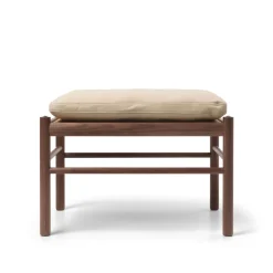 OW149F Fodskammel til Colonial lænestol, valnød olie, Terra-læder af Ole Wanscher<Carl Hansen & Søn Sale