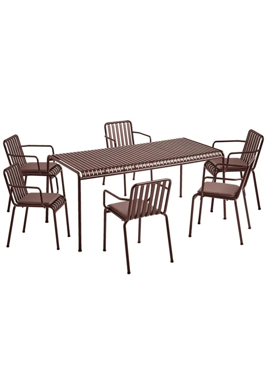 Palissade sæt, 6 armstole og bord i iron red fra<HAY Sale