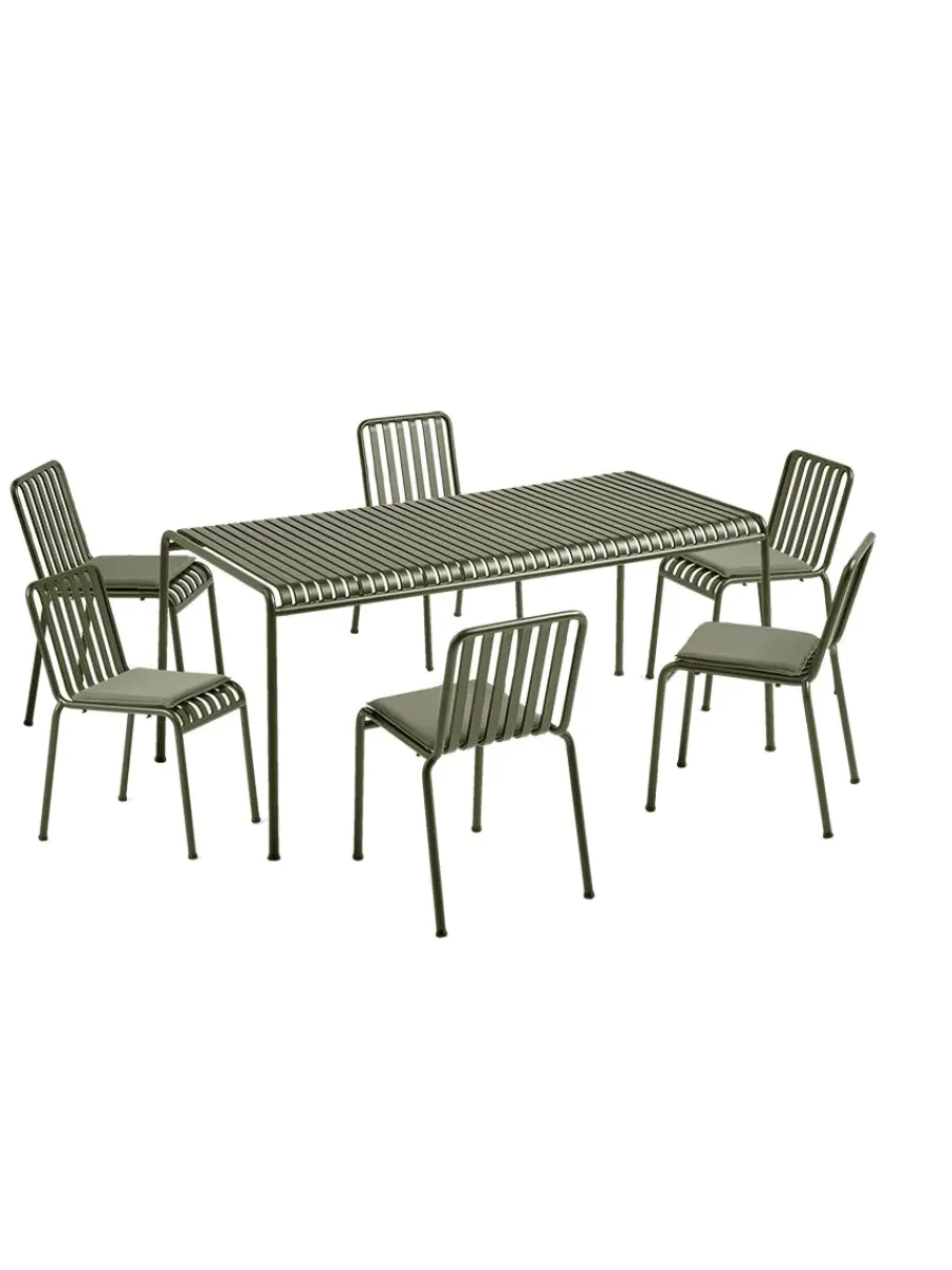 Palissade sæt, 6 armstole og bord i iron red fra<HAY Sale