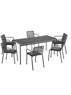 Palissade sæt, 6 armstole og bord i iron red fra<HAY Sale