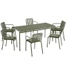 Palissade sæt, 6 armstole og bord i olive fra<HAY