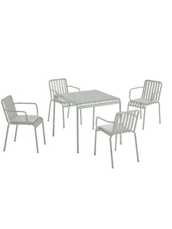 Palissade sæt, 4 armstole og bord i sky grey fra<HAY Discount