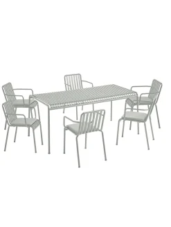 Palissade sæt, 6 armstole og bord i sky grey fra<HAY Best