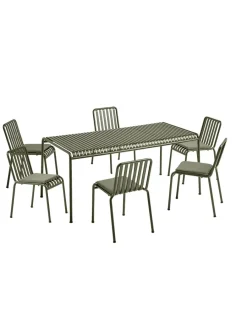 Palissade sæt, 6 armstole og bord i sky grey fra<HAY Best