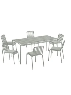 Palissade sæt, 6 armstole og bord i sky grey fra<HAY Best