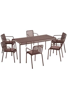 Palissade sæt, 6 stole og bord i sky grey fra<HAY New