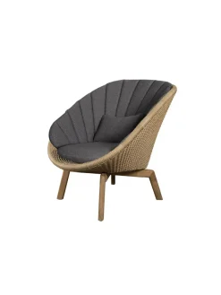 Peacock Loungestol, Flat Weave m/ben i teak fra<Cane-line Online