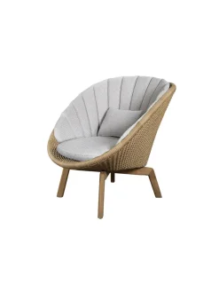 Peacock Loungestol, Flat Weave m/ben i teak fra<Cane-line Online