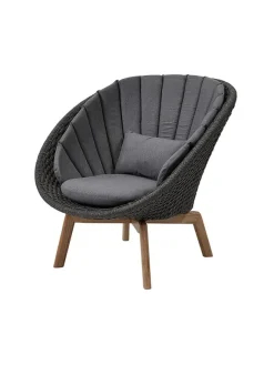 Peacock Loungestol, Soft Rope m/ben i teak fra<Cane-line Sale