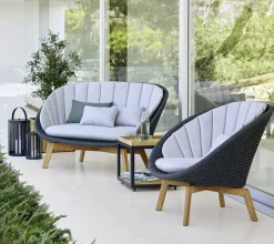 Peacock Loungestol, Soft Rope m/ben i teak fra<Cane-line Sale