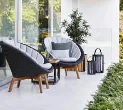 Peacock Loungestol, Soft Rope m/ben i teak fra<Cane-line Sale
