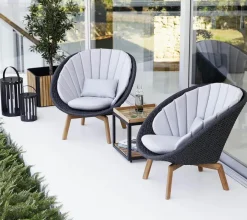 Peacock Loungestol, Soft Rope m/ben i teak fra<Cane-line Sale
