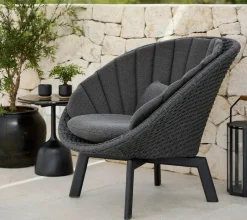 Peacock Loungestol, Soft Rope m/ben i alu fra<Cane-line