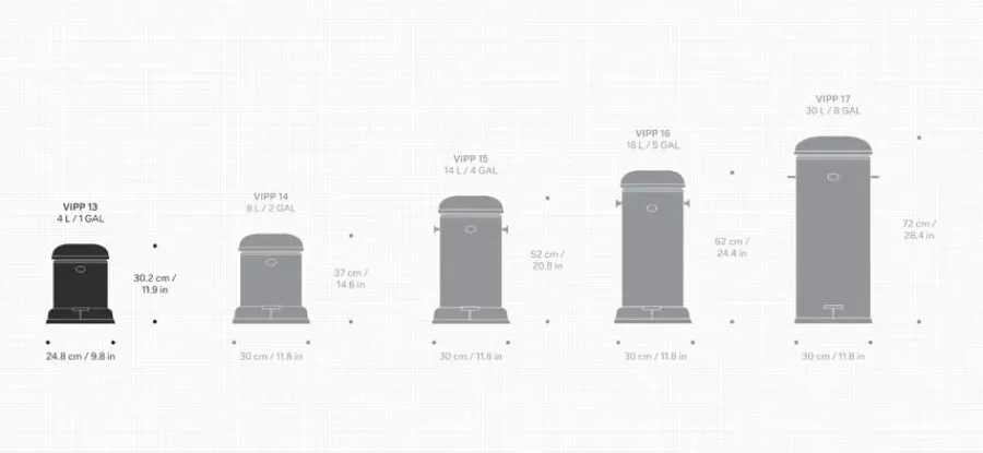 Pedalspand 13 - 4 L, Stainless Steel fra<Vipp New