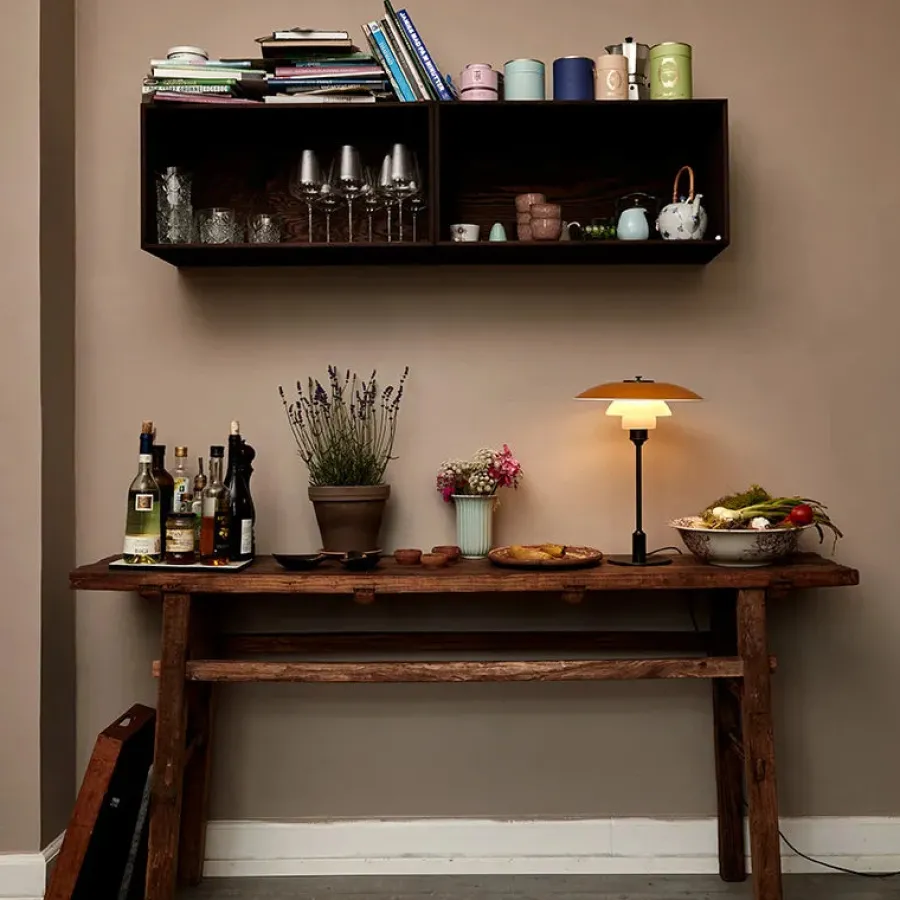 PH 3½-2½ Bordlampe, grøn af Poul Henningsen<Louis Poulsen