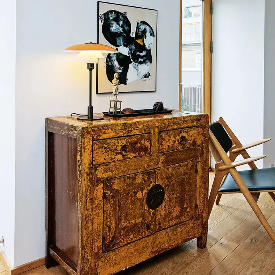 PH 3½-2½ Bordlampe, rød af Poul Henningsen<Louis Poulsen New