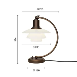 PH 2/2 Luna Bordlampe, Aged Brass fra<Louis Poulsen Online