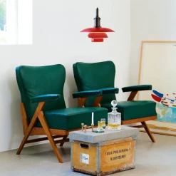 PH 3½-3 Pendel, rød af Poul Henningsen<Louis Poulsen Sale