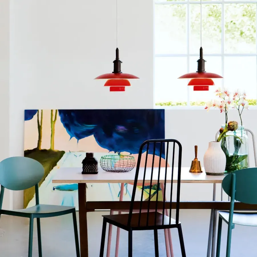 PH 3½-3 Pendel, rød af Poul Henningsen<Louis Poulsen Sale