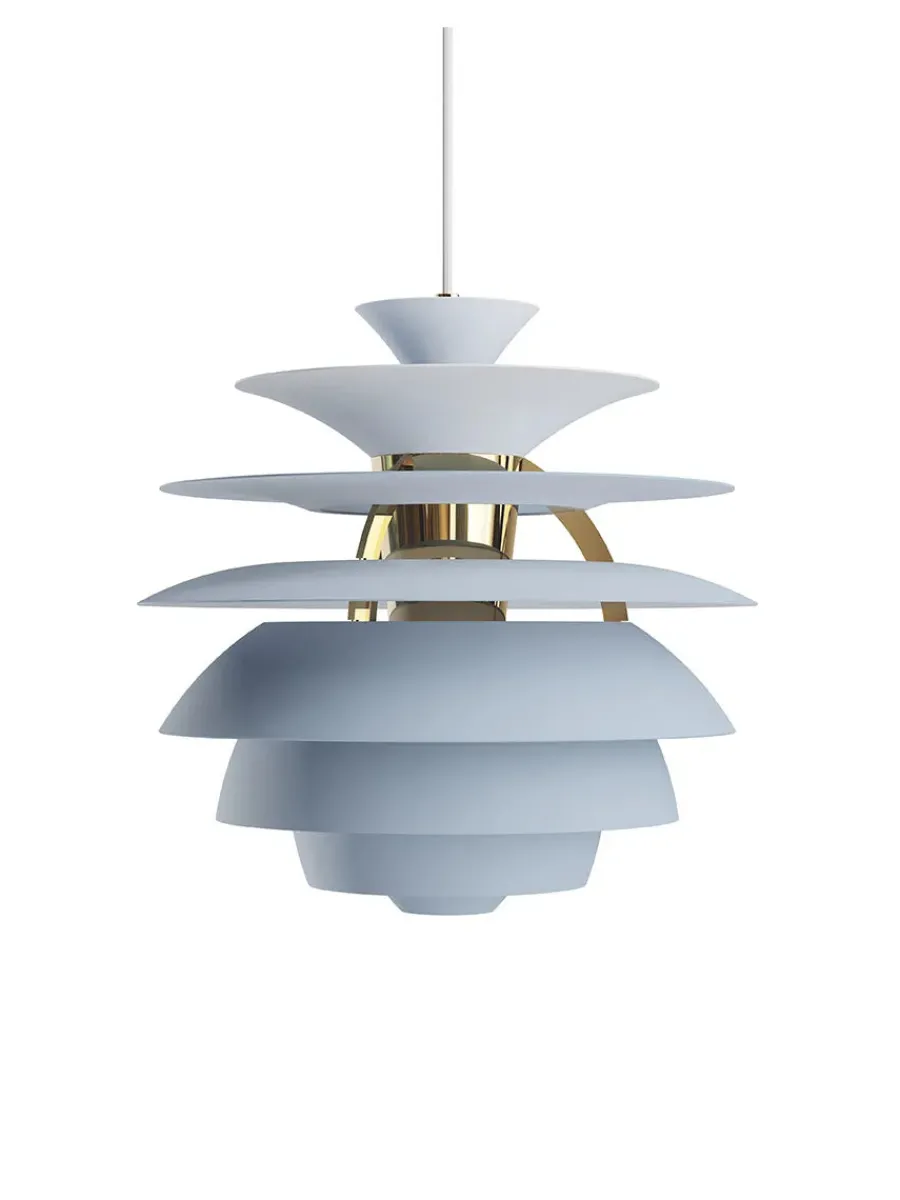 PH Snowball, dusty blue/brass af Poul Henningsen<Louis Poulsen