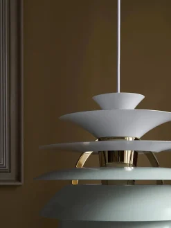 PH Snowball, dusty blue/chrome af Poul Henningsen<Louis Poulsen New