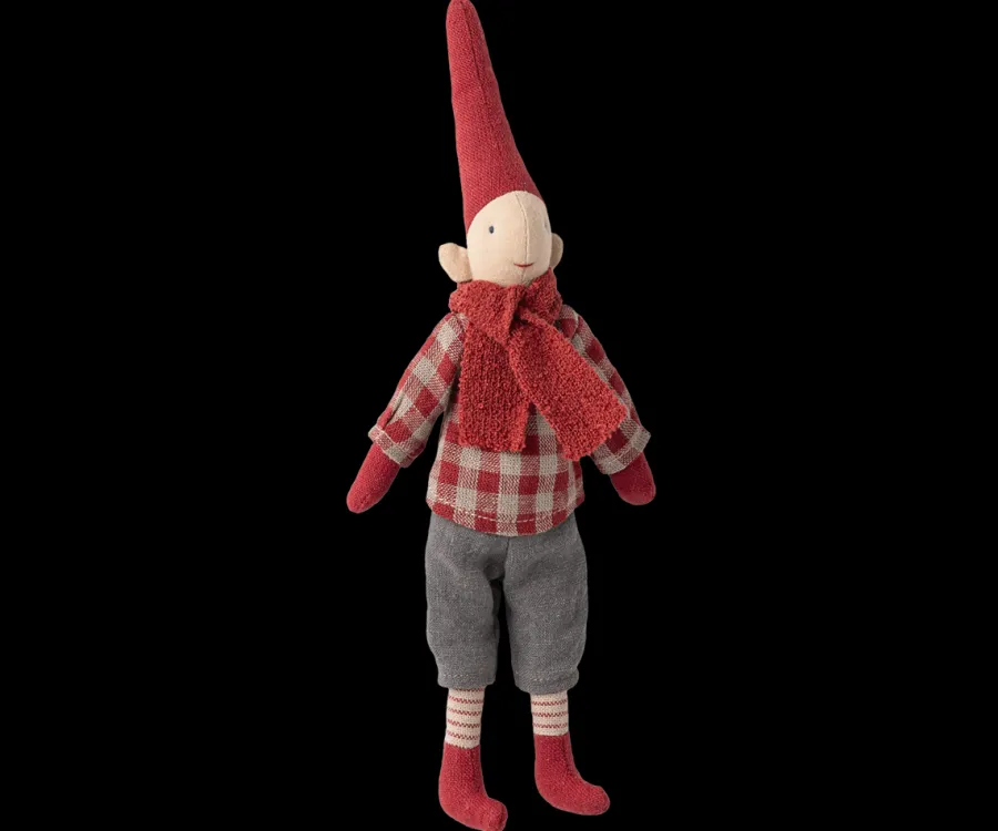 Pixy size 1 nissedreng med rødternet skjorte og magnet i hænder og fod fra 2025<Maileg Discount
