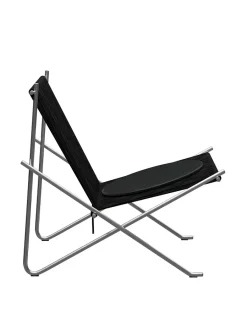 PK4 Loungestol i sort, stålstel af Poul Kjærholm<Fritz Hansen Hot