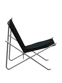 PK4 Loungestol i sort, stålstel af Poul Kjærholm<Fritz Hansen Hot