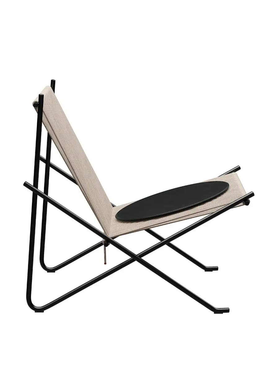 PK4 Loungestol i sort, stålstel af Poul Kjærholm<Fritz Hansen Hot