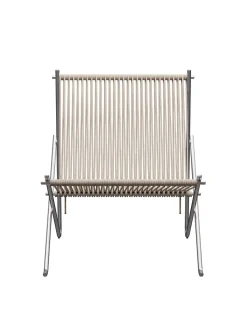 PK4 Loungestol i sort, stålstel af Poul Kjærholm<Fritz Hansen Hot