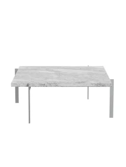 PK61 Sofabord Jubilæumsudgave, grey-white marmor af Poul Kjærholm<Fritz Hansen