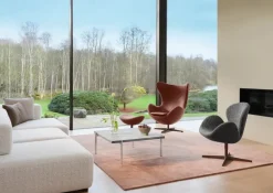 PK61 Sofabord Jubilæumsudgave, grey-white marmor af Poul Kjærholm<Fritz Hansen