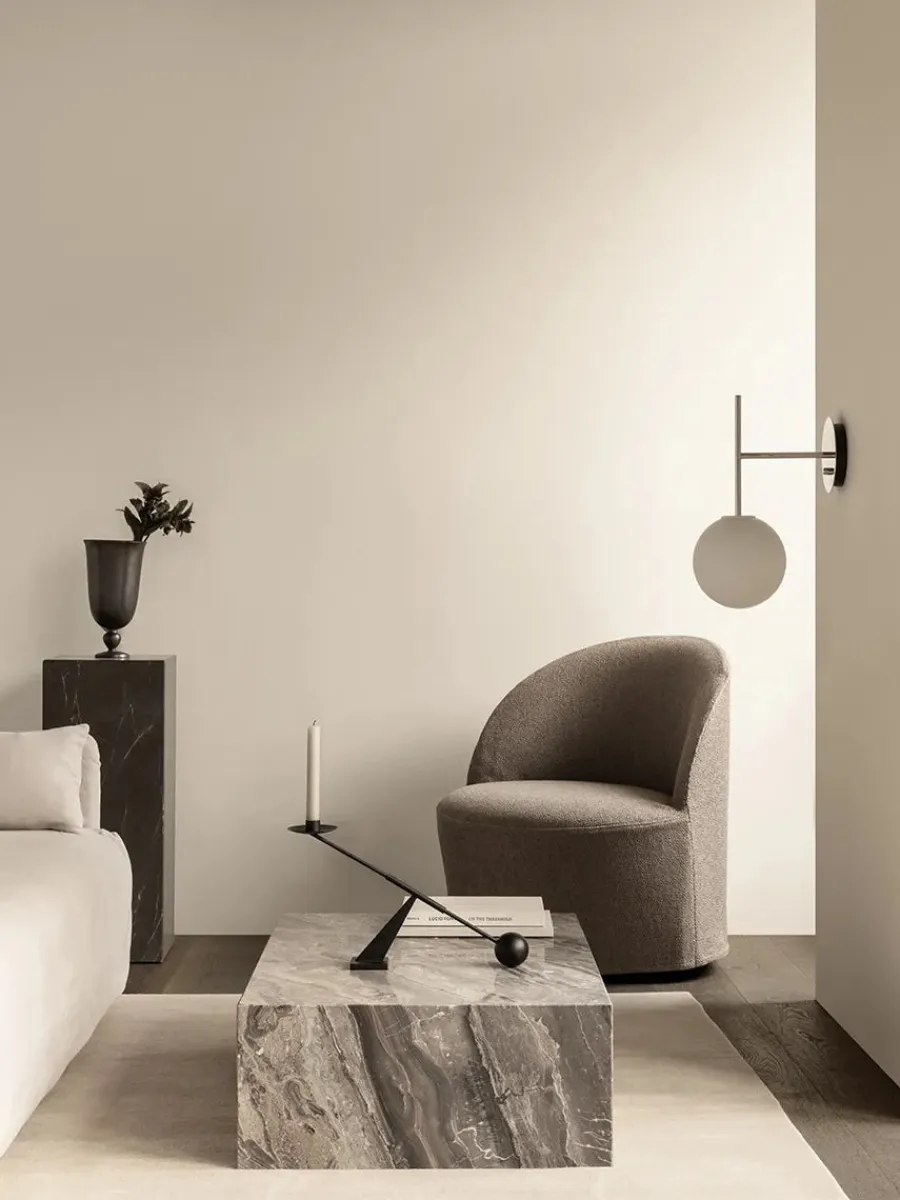 Plinth Low, grey galaxy marble fra<Audo Copenhagen Clearance