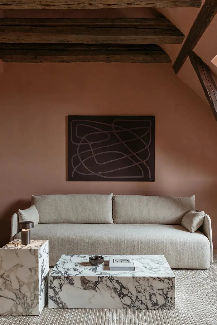 Plinth Low, grey galaxy marble fra<Audo Copenhagen Clearance