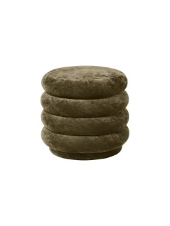 Pouf Round, faded velvet fra<Ferm Living Online
